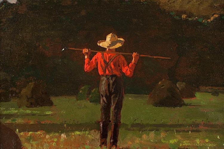Winslow Homer Farmer with a Pitchfork oil painting picture